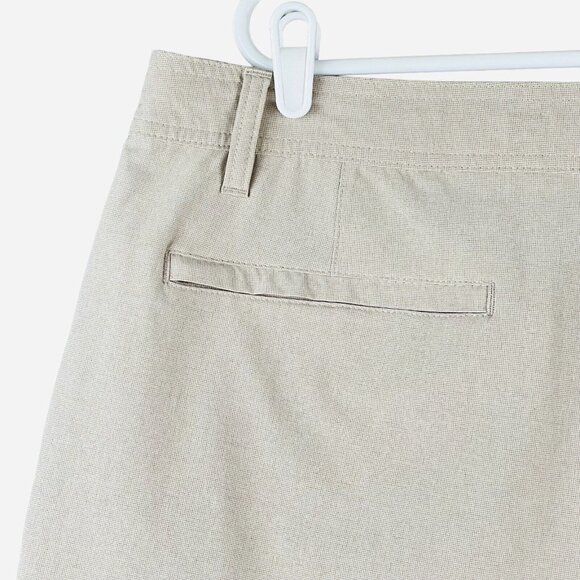 Hang Ten Men's Beige Shorts Size 40 Flat Front Zip Drawstring Waist Pockets - Picture 4 of 13